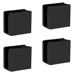 MySystem 4 x Pince à verre pour tube diam. 42,4 modèle 21 - Ep. verre 8 mm - Inox noir anthracite- Garde-Corps, Balustrade