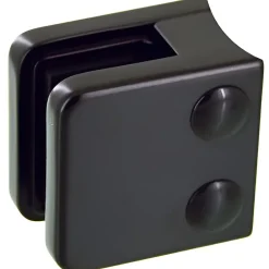 MySystem 4 x Pince à verre pour tube diam. 42,4 modèle 01 - Ep. verre 10 mm - Zamak noir RAL 9005- Garde-Corps, Balustrade