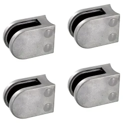 MySystem Garde-Corps, Balustrade<4 x Pince à verre pour tube diam. 42,4 modèle 05 - Ep. verre 12,76 mm - Zamak brut