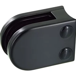 MySystem 4 x Pince à verre pour tube diam. 42,4 modèle 02 - Ep. verre 6,76 mm - Zamak noir RAL 9005- Garde-Corps, Balustrade