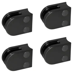 MySystem 4 x Pince à verre pour tube diam. 42,4 modèle 00 - Ep. verre 6,76 mm - Inox noir anthracite- Garde-Corps, Balustrade