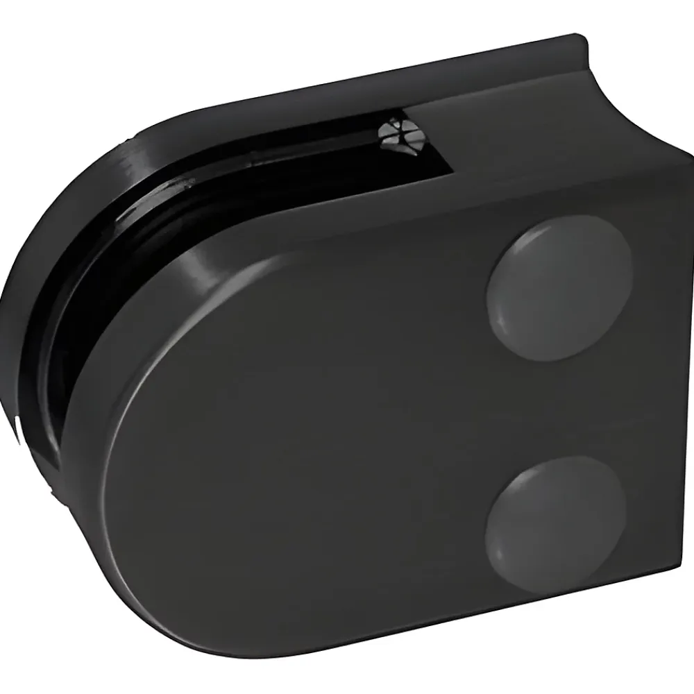 MySystem 4 x Pince à verre pour tube diam. 42,4 modèle 00 - Ep. verre 6,76 mm - Inox noir anthracite- Garde-Corps, Balustrade
