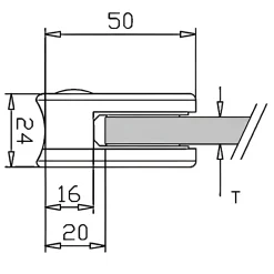 MySystem 4 x Pince à verre pour tube diam. 42,4 modèle 00 - Ep. verre 6,76 mm - Inox noir anthracite- Garde-Corps, Balustrade