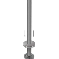 MySystem 2 x Poteau de balustrade Modèle 24 - Tube diam. 42.4 x 2 mm - H 970 mm - Inox 304- Garde-Corps, Balustrade
