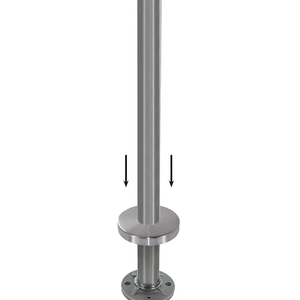 MySystem 2 x Poteau de balustrade Modèle 24 - Tube diam. 42.4 x 2 mm - H 970 mm - Inox 304- Garde-Corps, Balustrade