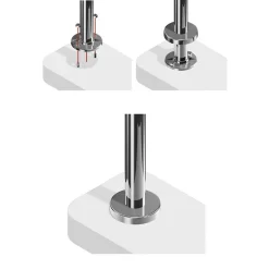 MySystem 2 x Poteau de balustrade Modèle 24 - Tube diam. 42.4 x 2 mm - H 970 mm - Inox 304- Garde-Corps, Balustrade
