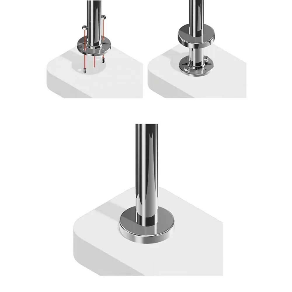 MySystem 2 x Poteau de balustrade Modèle 24 - Tube diam. 42.4 x 2 mm - H 970 mm - Inox 304- Garde-Corps, Balustrade