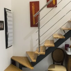 MySystem Garde-Corps, Balustrade<2 x Poteau de balustrade Modèle 44 - Tube diam. 42.4 x 2 mm - H 970 mm - Inox 304