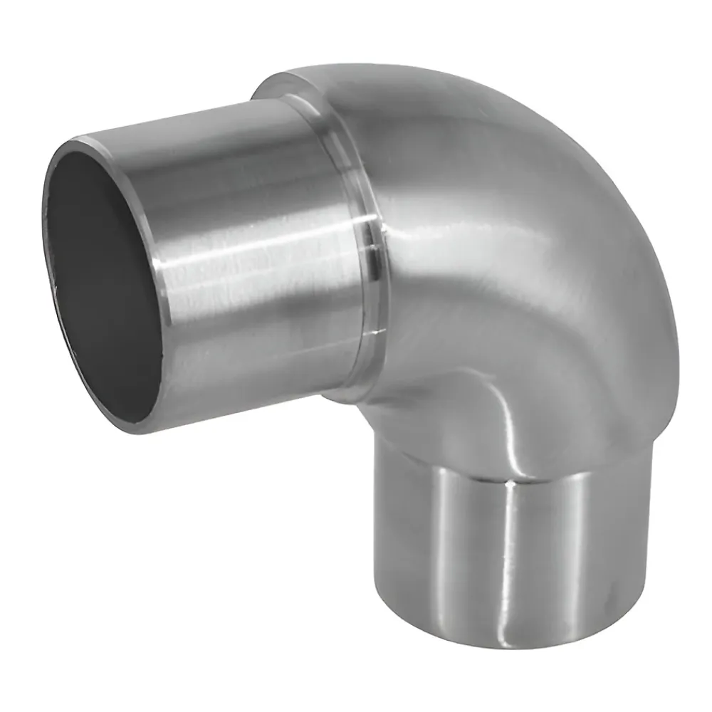 MySystem Accessoire D'Escalier<2 x Raccord 90 degrés arrondi pour tube diam. 42,4 x 2 mm - Inox 304