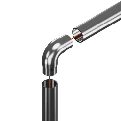MySystem Accessoire D'Escalier<2 x Raccord 90 degrés arrondi pour tube diam. 42,4 x 2 mm - Inox 304