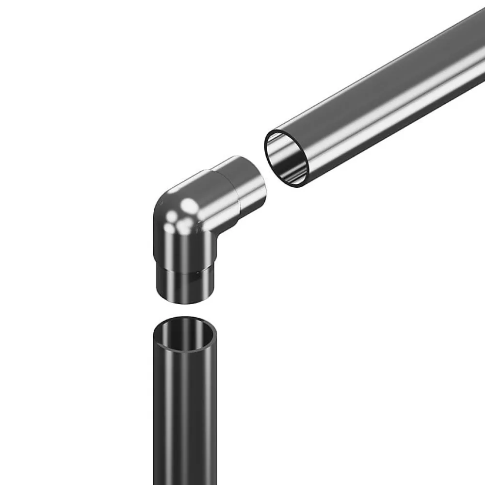 MySystem Accessoire D'Escalier<2 x Raccord 90 degrés pour tube diam. 42,4 x 2 mm - Inox 316