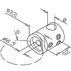 MySystem 10 x Support de liaison transerval sur Tube diam. 42,4 pour Barre diam. 12 mm - Inox 316- Accessoire D'Escalier