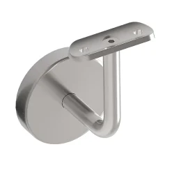 MySystem 2 x Support mural fixe - Main courante diam. 42,4 mm - Platine 3 trous fraisés + CACHE - Inox 304- Accessoire D'Escalier