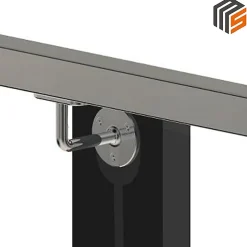 MySystem 2 x Support mural fixe - Main courante plate - Platine 3 trous fraisés - Inox 316- Accessoire D'Escalier
