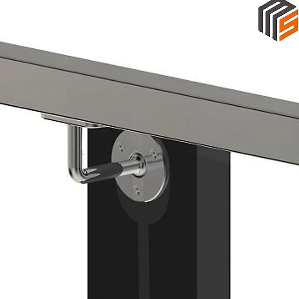 MySystem 2 x Support mural fixe - Main courante plate - Platine 3 trous fraisés - Inox 316- Accessoire D'Escalier