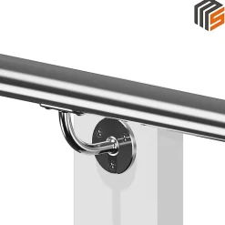 MySystem 2 x Support mural fixe - Main courante diam. 42,4 mm - Platine 3 trous fraisés - Noir anthracite- Accessoire D'Escalier