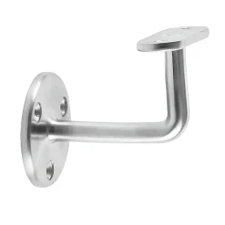 MySystem Accessoire D'Escalier<2 x Support mural fixe - Main courante plate - Platine 3 trous fraisés - Inox 304