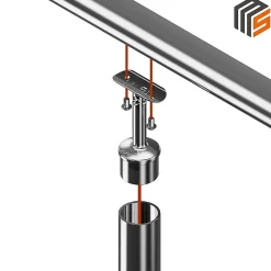 MySystem 2 x Support orientable main courante diam. 42,4 à coller sur tube diam. 42,4 x 2 mm - Inox 304- Accessoire D'Escalier