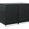 Vidaxl Abris pour poubelle double Résine tressée Noir 148x80x111 cm- Auvent Et Marquise