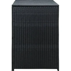 Vidaxl Abris pour poubelle double Résine tressée Noir 148x80x111 cm- Auvent Et Marquise