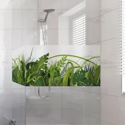Ambiance Sticker Film Occultant Pour Vitrage<Adhésif Film Fenêtre Anti Regard Occultant - LA JUNGLE - Stickers Autocollant Brise-Vue pour Vitres & Porte de Douche - 40x100cm