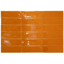 Lux Mosaic Altea Orange Série Revêtement grès cérame premium 5x15 cm.- Carrelage Mural Uni|Carrelage Mural Pour Cuisine