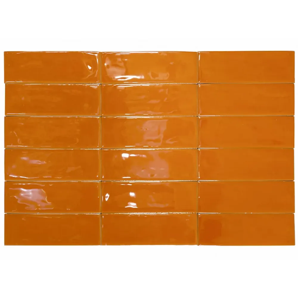 Lux Mosaic Altea Orange Série Revêtement grès cérame premium 5x15 cm.- Carrelage Mural Uni|Carrelage Mural Pour Cuisine