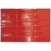 Lux Mosaic Carrelage Mural Pour Cuisine|Carrelage Mural Uni<Altea Red Série Revêtement grès cérame premium 5x15 cm.