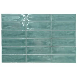 Lux Mosaic Altea Teal Série Revêtement grès cérame premium 5x15 cm.- Carrelage Mural Uni
