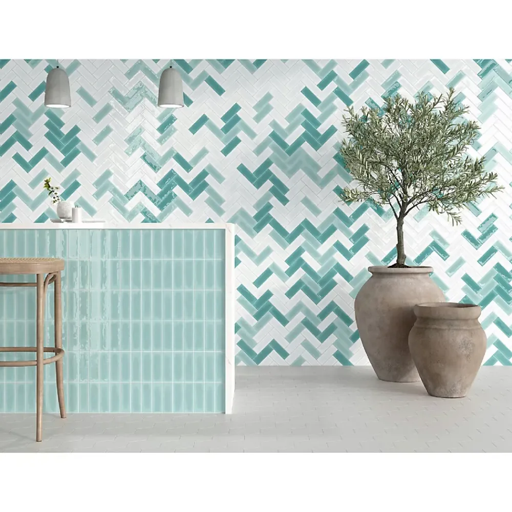 Lux Mosaic Carrelage Mural Uni<Altea White 5x15 cm Carrelage Grès Cérame Premium