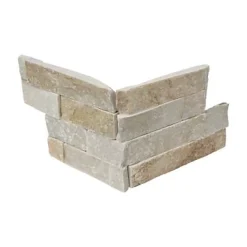 Plaquette De Parement|Plaquette De Parement<Angle de parement Briconature pierre naturelle beige (vendu par 18 pièces)