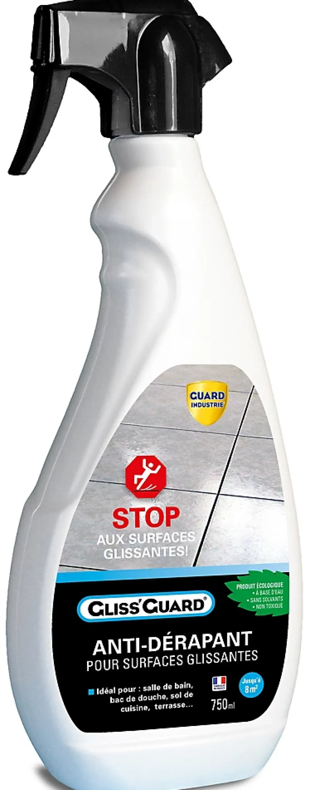 Guard Industrie Antidérapant Invisible Sol Glissant Gliss'Guard Ultra Puissant Spray 750ml- Profilé De Rénovation Pour Sol