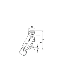 Ferco Accesoire Pour Volet<Anti-fausse manoeuvre de fenêtre oscillo-battante, droite, 46x16mm, axe 9mm, K-16467-01-R-1 - by THIRARD