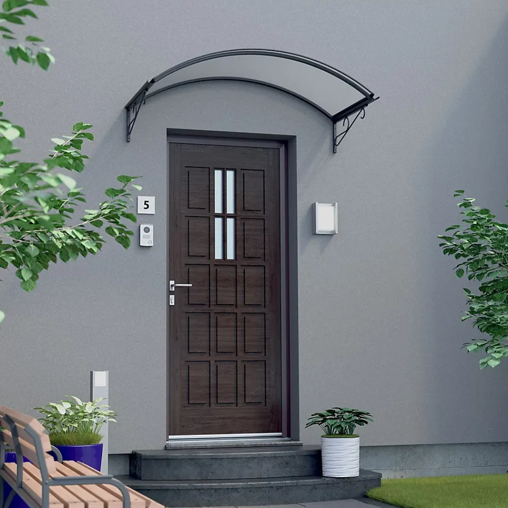 Arctom Auvent Et Marquise<Auvent Ala 140x80, couleur anthracite RAL7016, plaque incolore