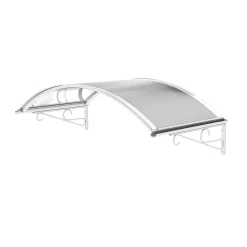 Arctom Auvent Ala 140x80, couleur blanc RAL9016, plaque incolore- Auvent Et Marquise
