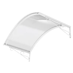 Arctom Auvent Ala 140x80, couleur blanc RAL9016, plaque incolore- Auvent Et Marquise