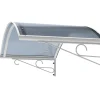 Arctom Auvent Ala 140x80, couleur blanc RAL9016, plaque anthracite- Auvent Et Marquise