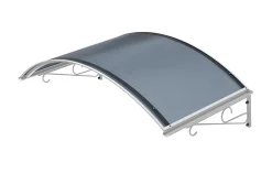 Arctom Auvent Ala 140x80, couleur blanc RAL9016, plaque anthracite- Auvent Et Marquise