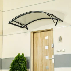 Arctom Auvent Apos 150x90, couleur anthracite RAL7016, panneau sandwich AL PE AL- Auvent Et Marquise