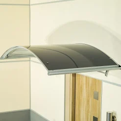 Arctom Auvent Apos 150x90, couleur anthracite RAL7016, panneau sandwich AL PE AL- Auvent Et Marquise