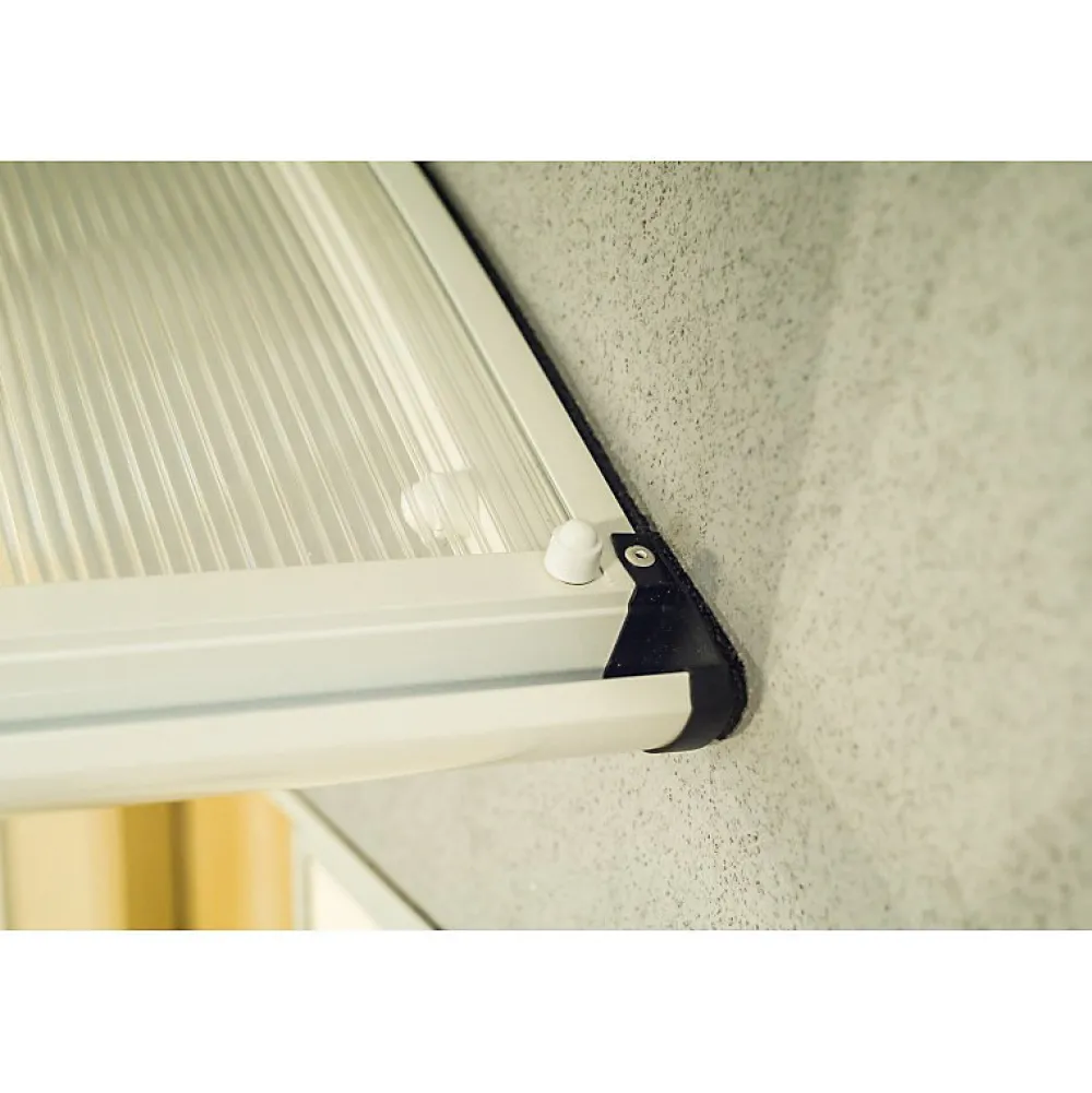 Arctom Auvent ARC 160x90, couleur blanc RAL 9016, plaque incolore- Auvent Et Marquise