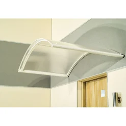 Arctom Auvent ARC 160x90, couleur blanc RAL 9016, plaque incolore- Auvent Et Marquise