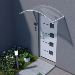 Arctom Auvent ARC 160x70, couleur blanc RAL7016, plaque anthracite- Auvent Et Marquise