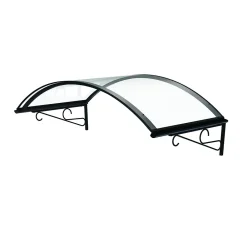 Arctom Auvent Et Marquise<Auvent Coti 140x80, couleur anthracite RAL7016, plaque incolore, polycarbonate solide