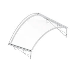 Arctom Auvent Coti 140x80, couleur blanc RAL9016, plaque incolore, polycarbonate solide- Auvent Et Marquise