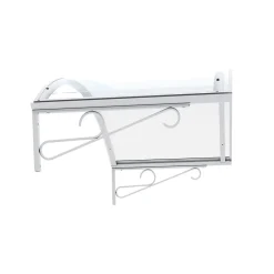 Arctom Auvent Coti 140x80, couleur blanc RAL9016, plaque incolore, polycarbonate solide- Auvent Et Marquise