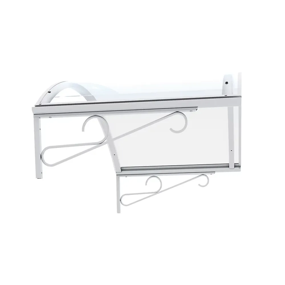 Arctom Auvent Coti 140x80, couleur blanc RAL9016, plaque incolore, polycarbonate solide- Auvent Et Marquise
