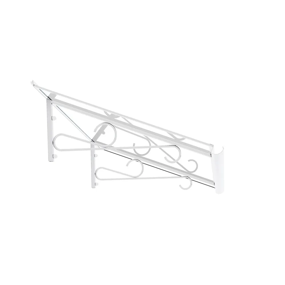 Arctom Auvent Et Marquise<Auvent Fosti 140x79, couleur blanc RAL9016, plaque incolore, polycarbonate solide