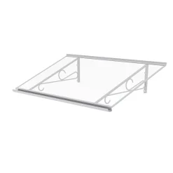 Arctom Auvent Et Marquise<Auvent Fosti 140x79, couleur blanc RAL9016, plaque incolore, polycarbonate solide
