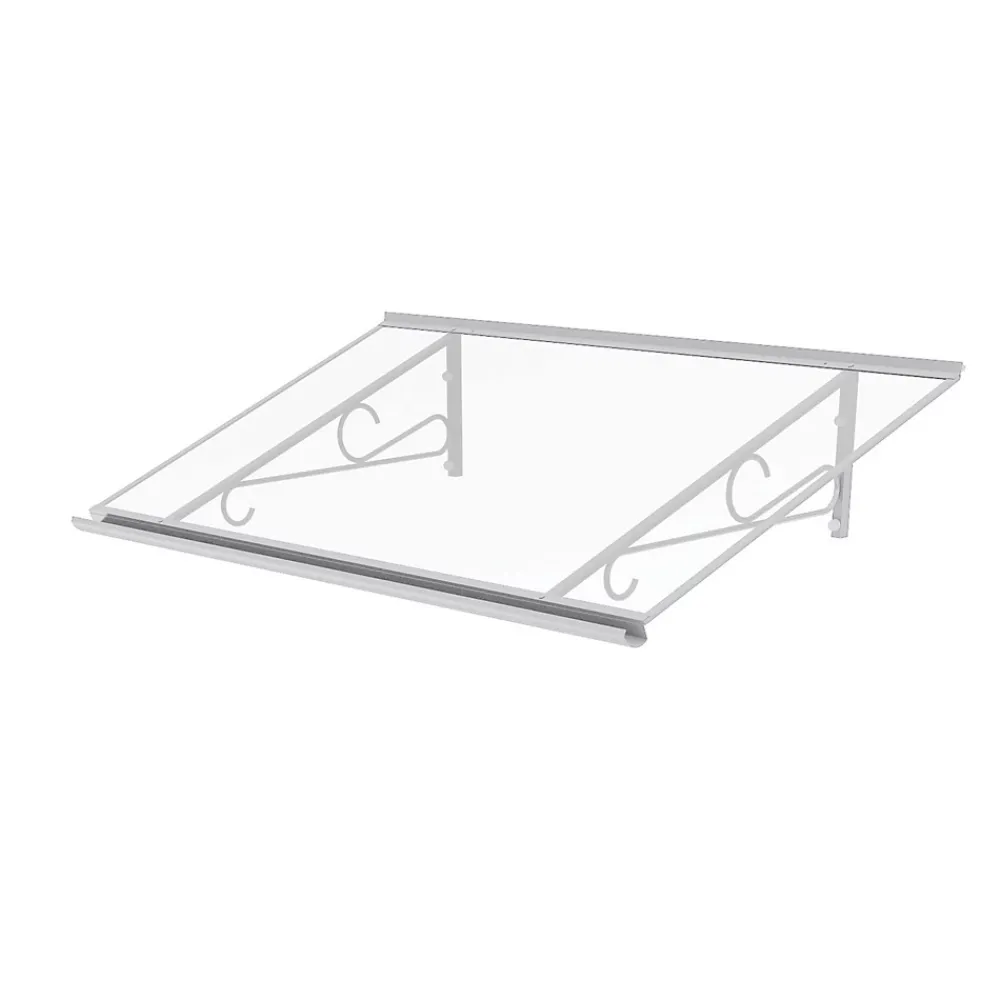 Arctom Auvent Et Marquise<Auvent Fosti 140x79, couleur blanc RAL9016, plaque incolore, polycarbonate solide